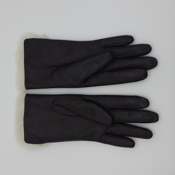 Vintage Frownes - Size 6 1/2 Fur line Leather gloves Brown - Picture 2 of 7